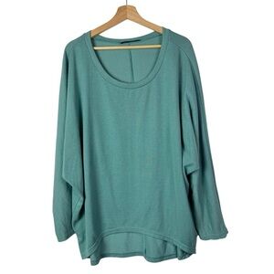 ZanZea Teal Blue Scoop Neck Drop Long Sleeve Knit Top XL